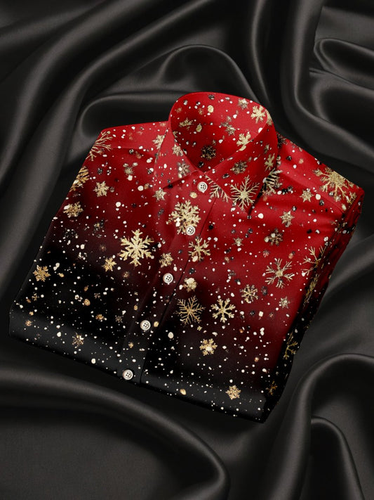 Men's Silk Luxury Christmas Long Sleeve Shirt