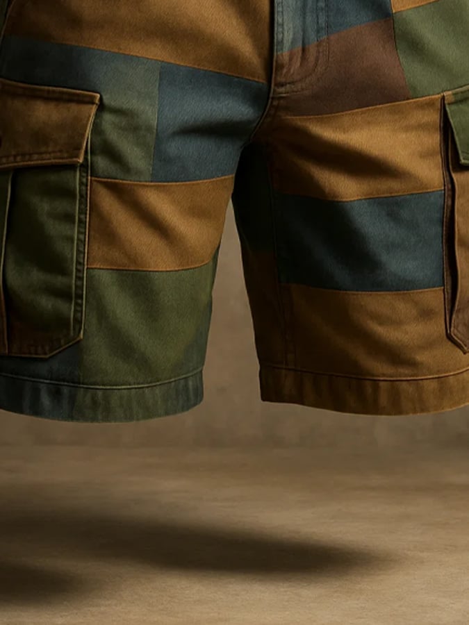 Men's Retro Outdoor Ripstop Multi-Purpose Cargo Shorts