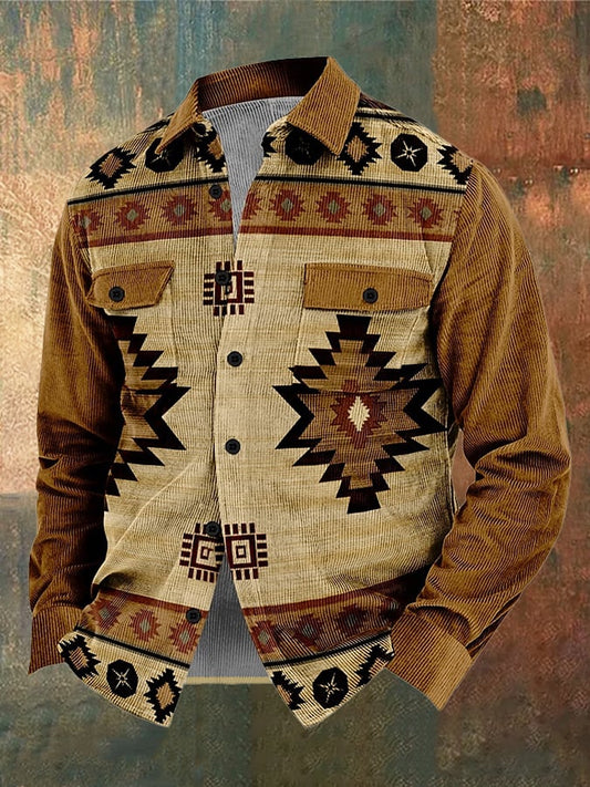 Men's Vintage Western Corduroy Shirt
