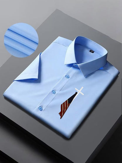 Men'S Flag Cross Print Short Sleeve Shirt