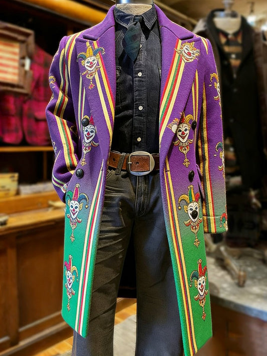 Men's Retro Carnival Party Long Wool Coat