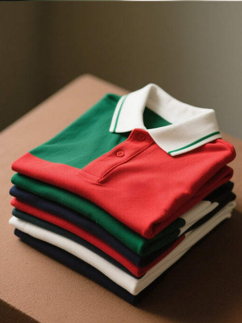 Men's Business Casual Button Short Sleeve Polo Shirt
