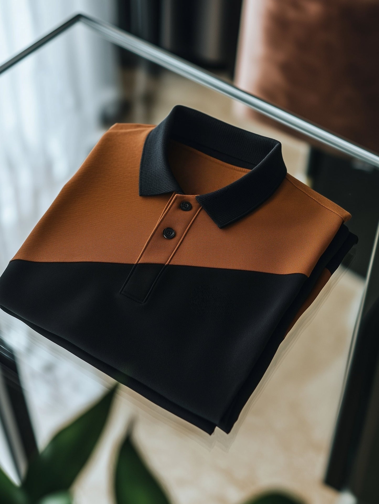 Men's Business Casual Button Old Money Short Sleeve Polo Shirt