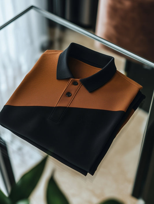 Men's Business Casual Button Old Money Short Sleeve Polo Shirt