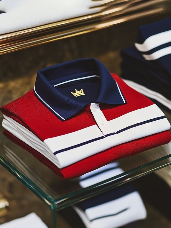 Men's Classic Business Logo Button Short Sleeve Polo Shirt