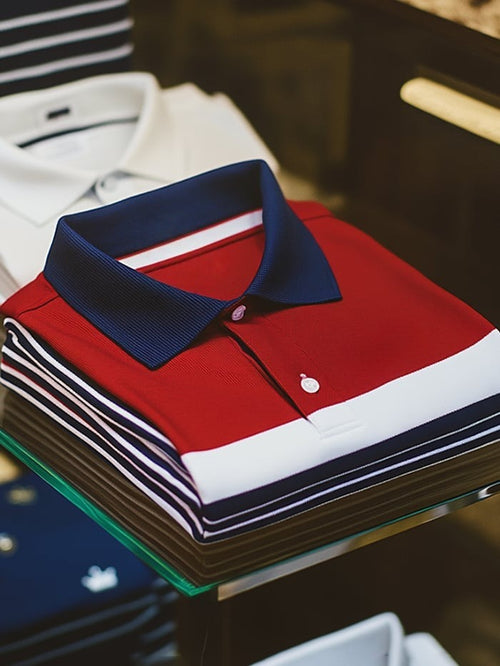 Men's Classic Business Logo Button Short Sleeve Polo Shirt