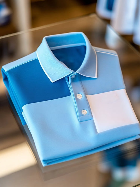 Men's Business Casual Logo Button Short Sleeve Polo Shirt