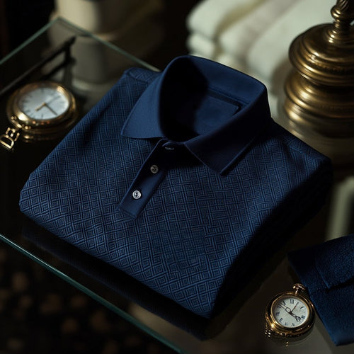 Men's Business Casual Button Short Sleeve Polo Shirt