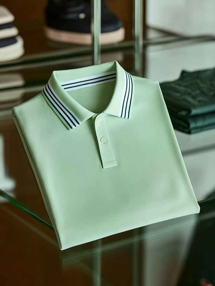 Men's Classic Business Logo Button Short Sleeve Polo Shirt
