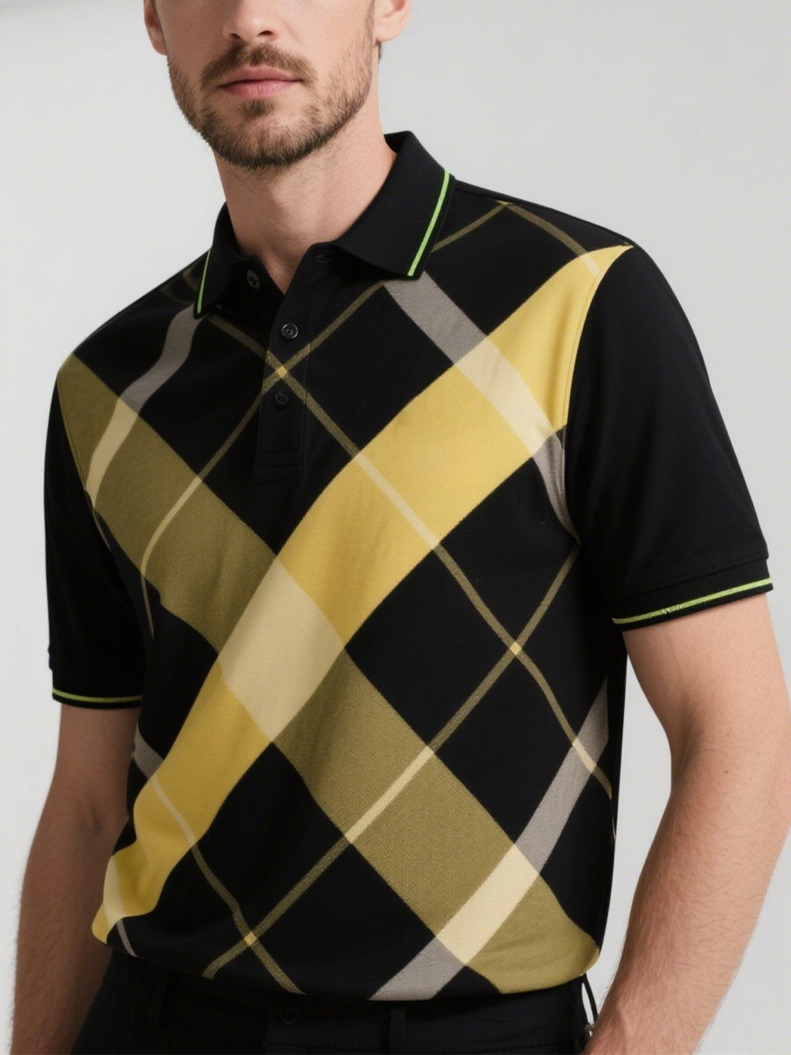 Men's Business Casual Button Short Sleeve Polo Shirt