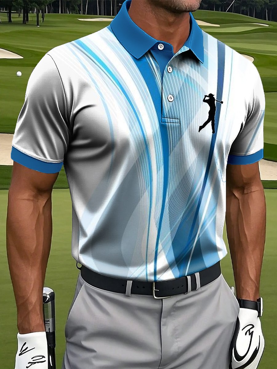 Men's Casual Contrast Color Polo Shirt