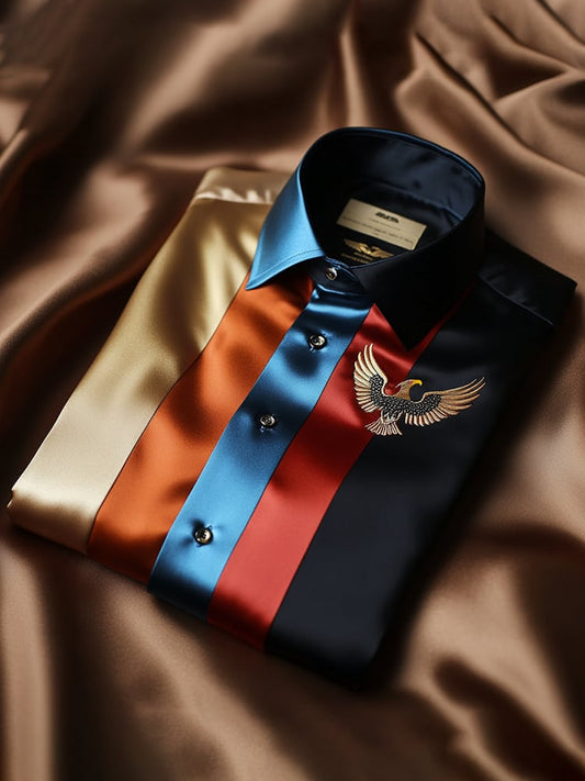 Men's Satin Luxe Long Sleeve Button Down Shirt