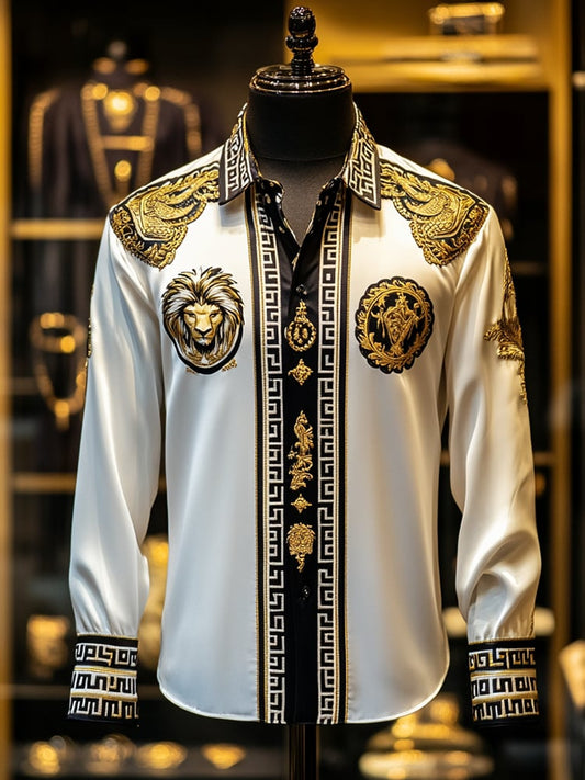 Men's Satin Luxe Long Sleeve Button Down Shirt