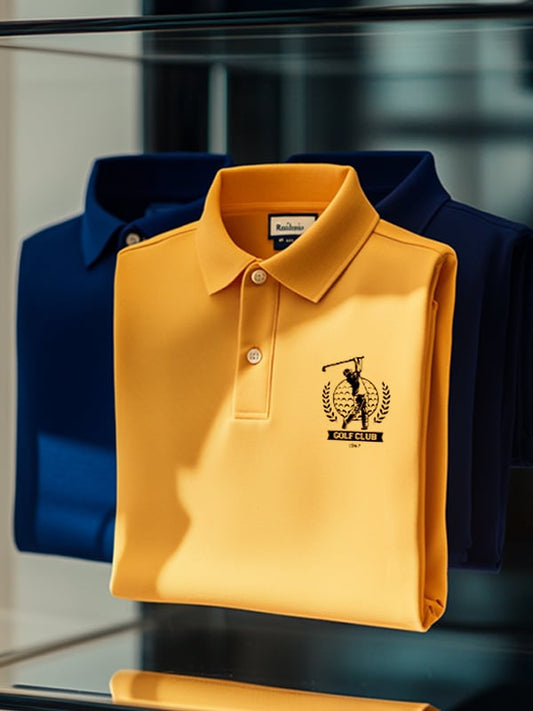Men's Classic Business Golf Logo Short Sleeve Polo Shirt