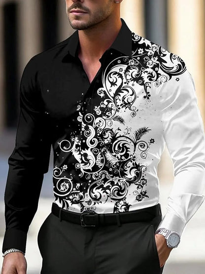 Men's Light Luxury Business Striped Print Shirt