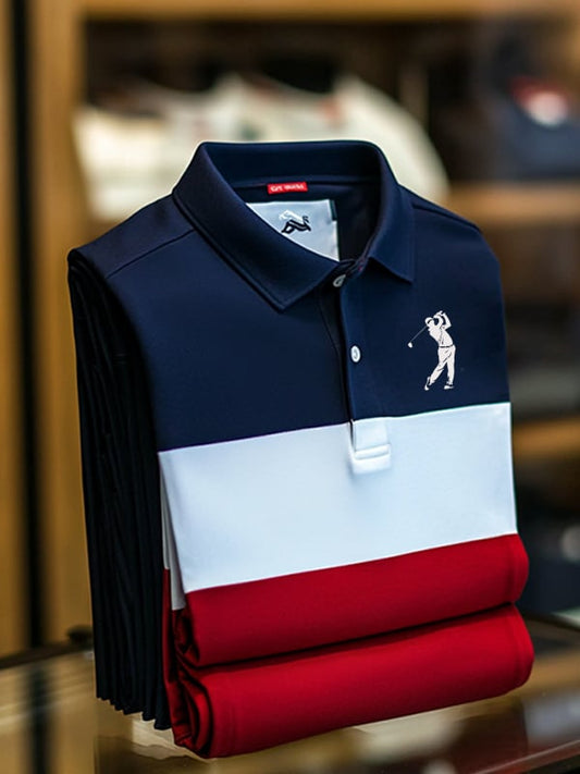 Men's Classic Business Golf Logo Short Sleeve Polo Shirt