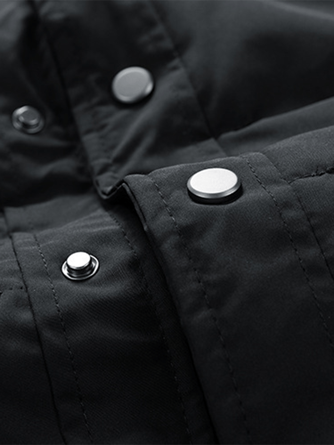 Men's Vintage Pleated Cotton Multi-Pocket Casual Plush Cotton Jacket