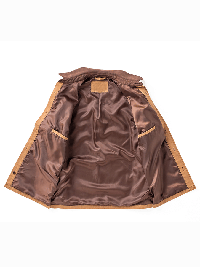Men's Retro Western Colorblock Multi-Pocket Outdoor Outer Jacket