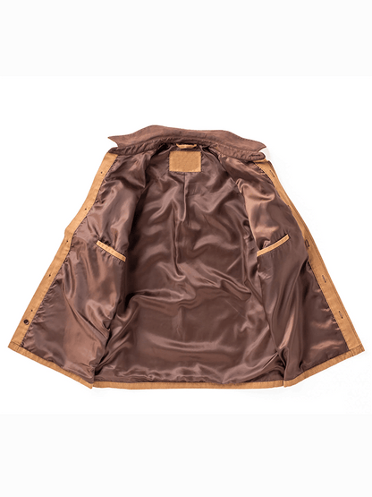Men's Retro Western Colorblock Multi-Pocket Outdoor Outer Jacket
