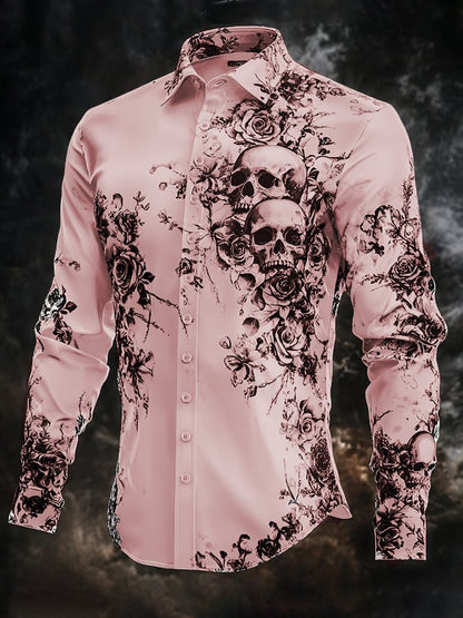 Men's Vintage Art Skull Shirt