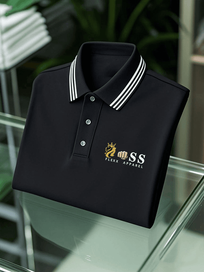 Men's Business Casual Printed Short Sleeve Polo Shirt