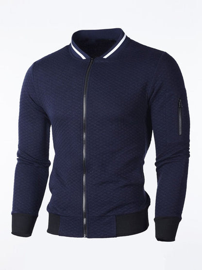 Men'S Casual Plaid Cardigan Sweatshirt