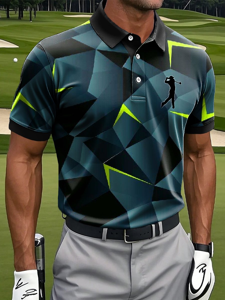 Men's Casual Contrast Color Polo Shirt