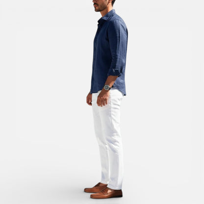 Men’s Breathable Linen Button-Up