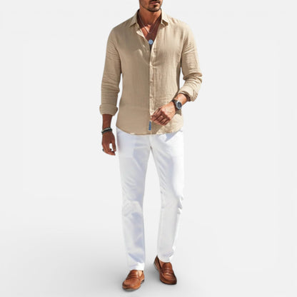 Men’s Breathable Linen Button-Up