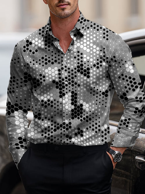Men's Business Casual Art Button Short Sleeve Long Sleeve Shirt