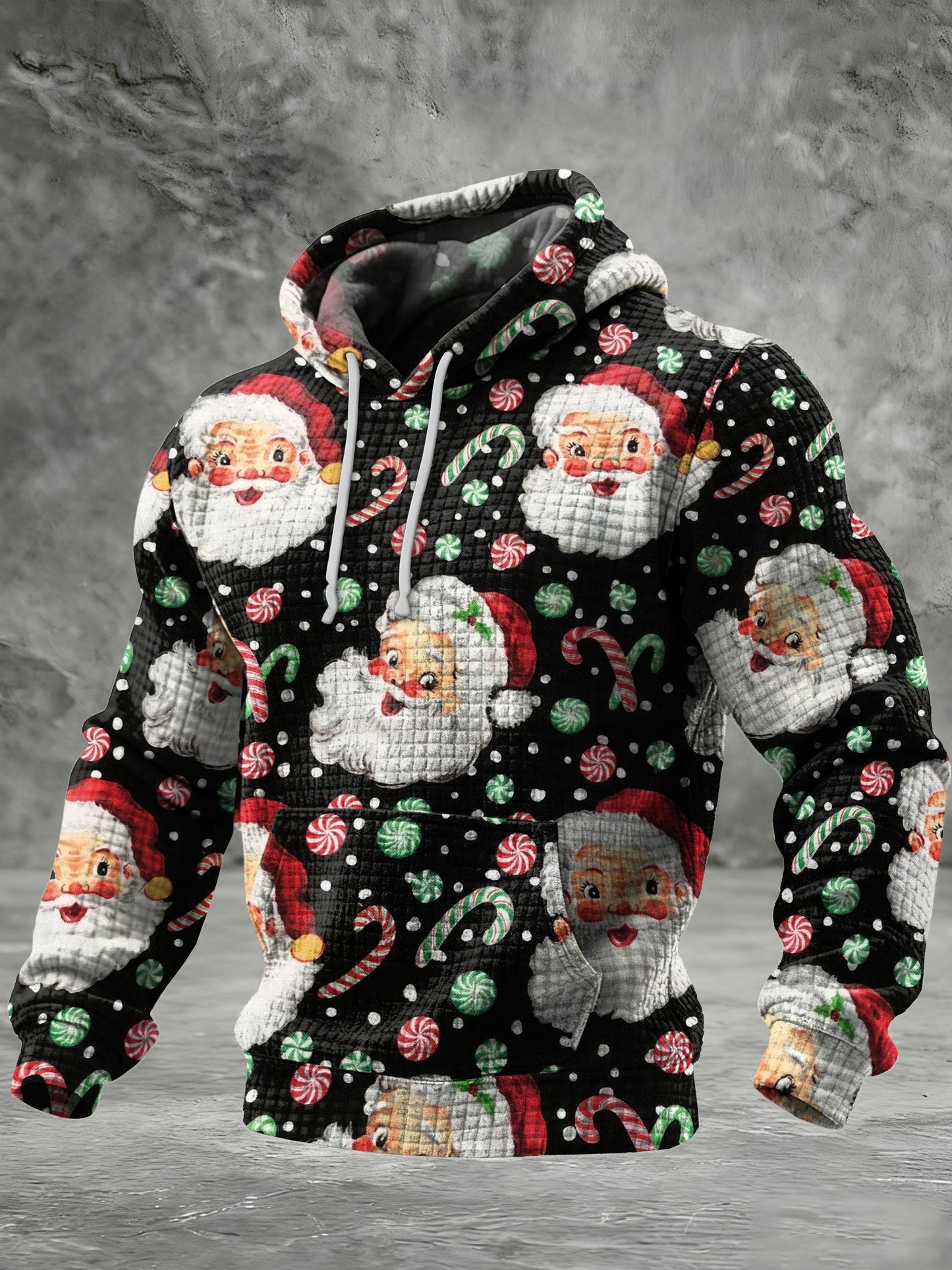 Men's Christmas plaid jacquard hoodie