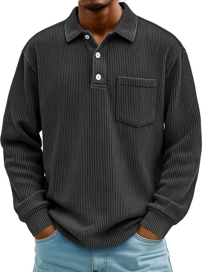 Men's Vintage Corduroy Pocket Polo Shirt