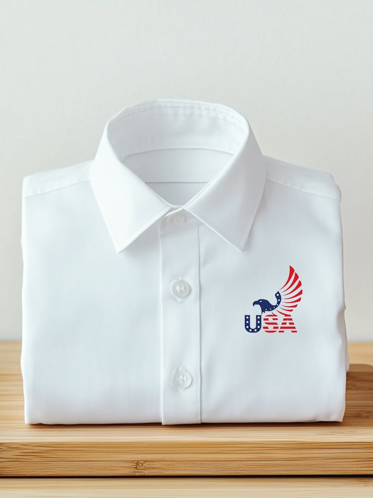 Men's Business Casual Logo Lapel Short Sleeve Shirt