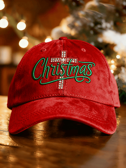 Unisex Washed Cotton Christmas Print Hat