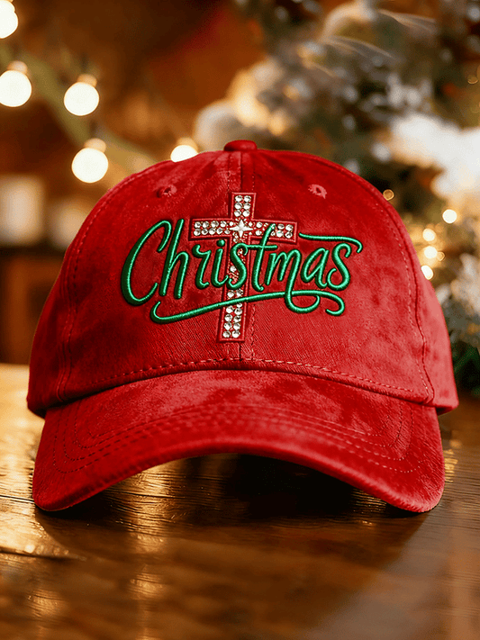 Unisex Washed Cotton Christmas Print Hat