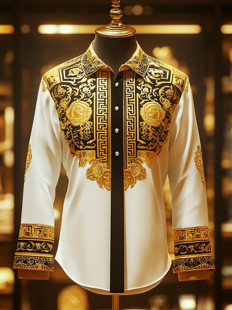 Men's Satin Luxe Long Sleeve Button Down Shirt