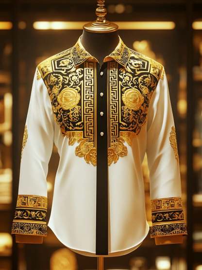 Men's Satin Luxe Long Sleeve Button Down Shirt