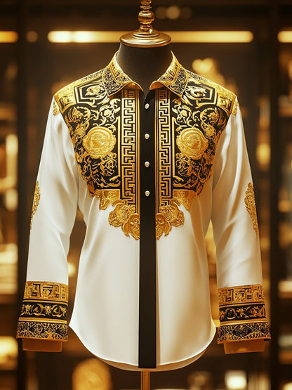 Men's Satin Luxe Long Sleeve Button Down Shirt