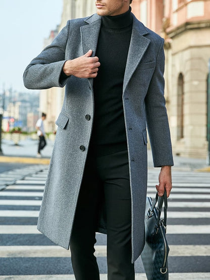 Men'S Commuter Button Design Coat