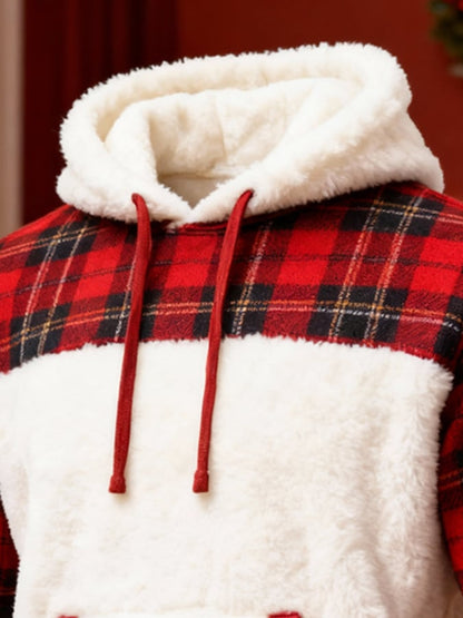 Men's Warm Suede and Plush Christmas Zipper Sweatshirt