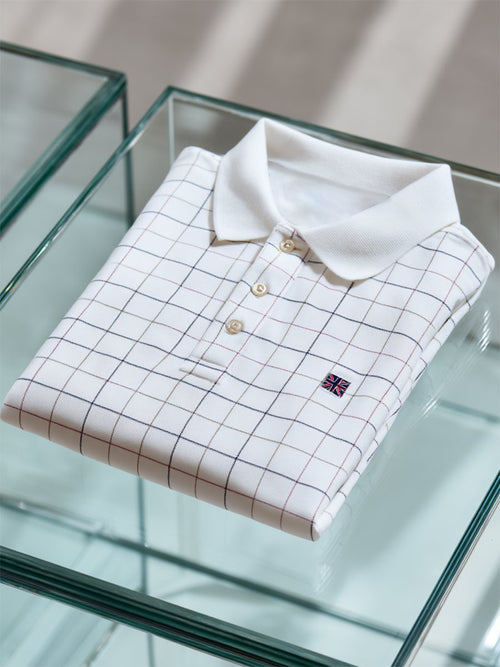 Men's Business Casual Union Jack Button Short Sleeve Polo Shirt