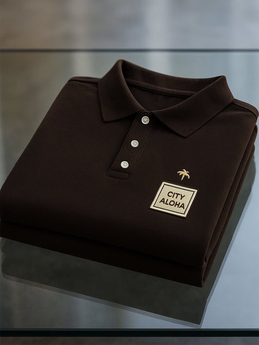 Men's Business Casual Button Short Sleeve Polo Shirt
