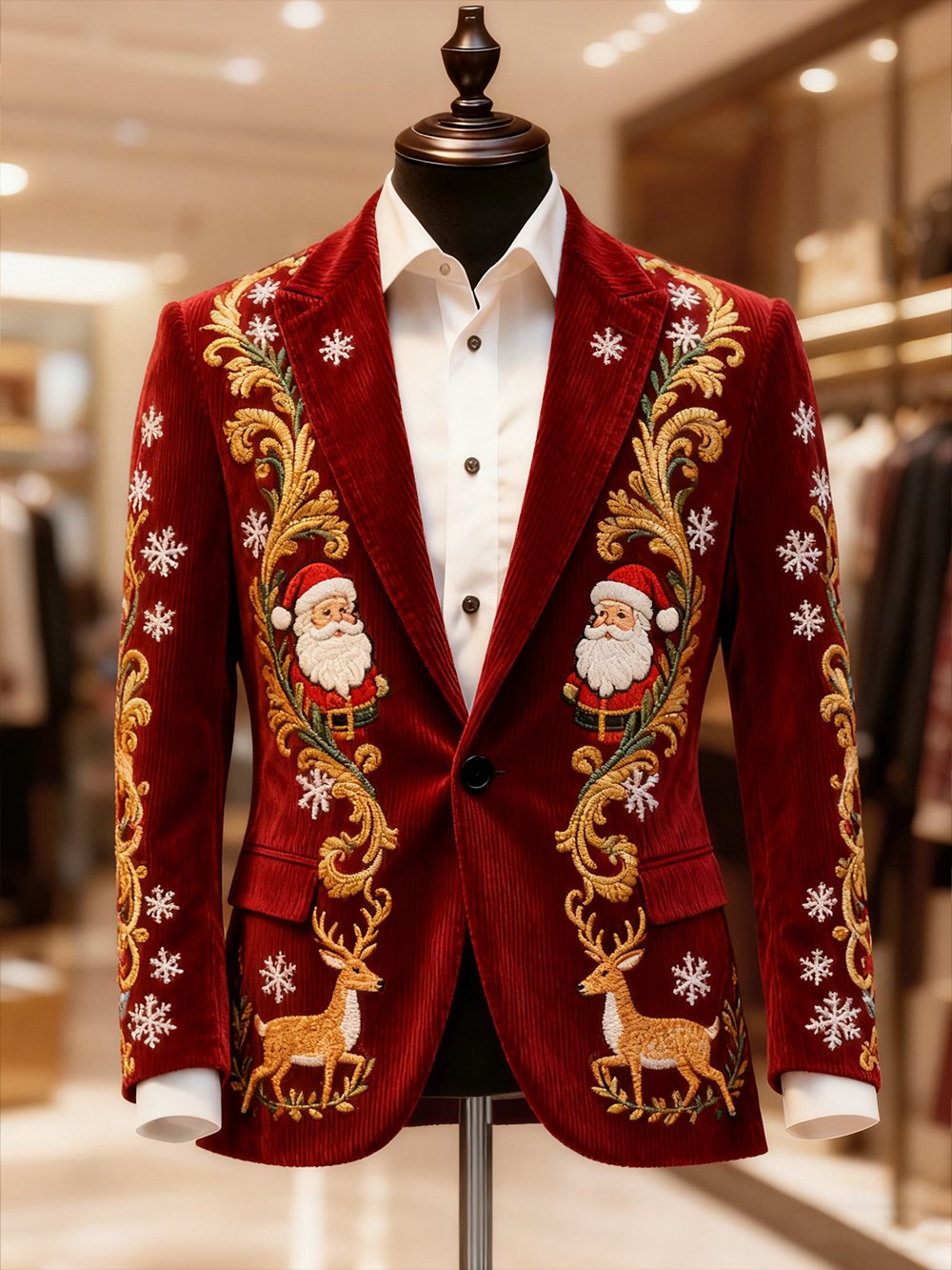 Men's Vintage Casual Christmas Party Corduroy Blazer