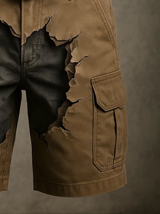 Men's Retro Outdoor Ripstop Multi-Purpose Cargo Shorts