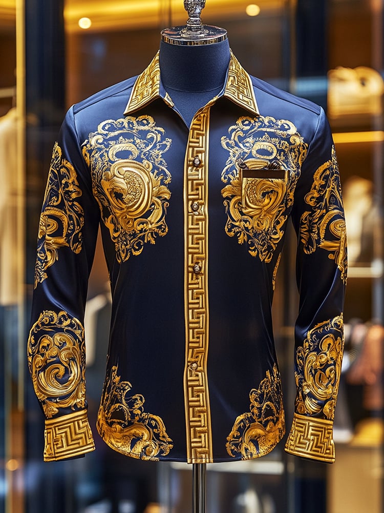 Men's Satin Luxe Long Sleeve Button Down Shirt