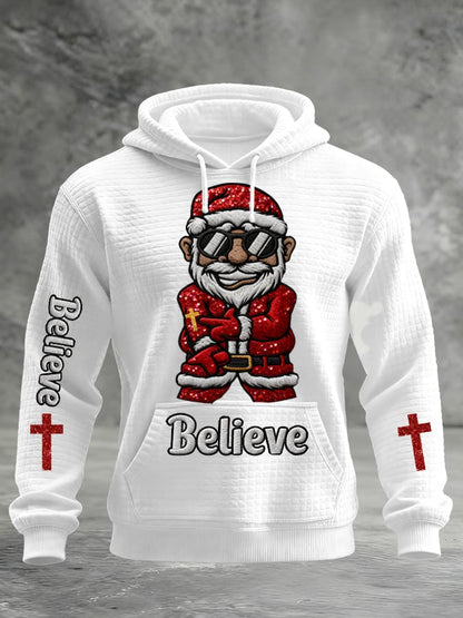 Men's Santa Claus Believe Print Hoodie