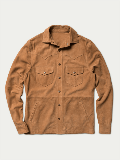 Men's Vintage Suede Multi-Pocket Lapel Outdoor Jacket