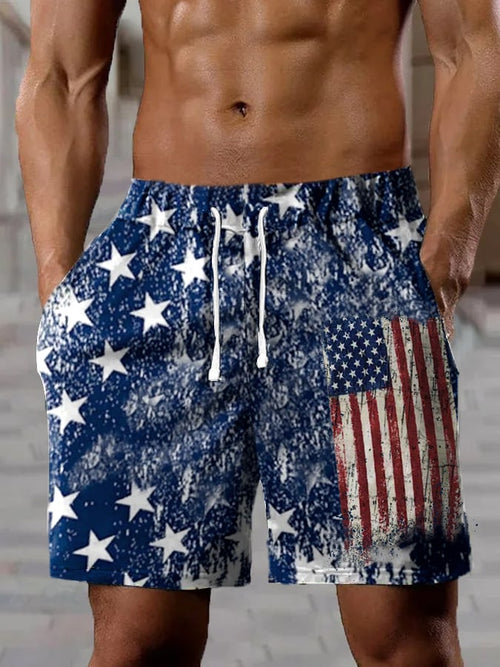 Men's Flag Independence Day Casual Shorts