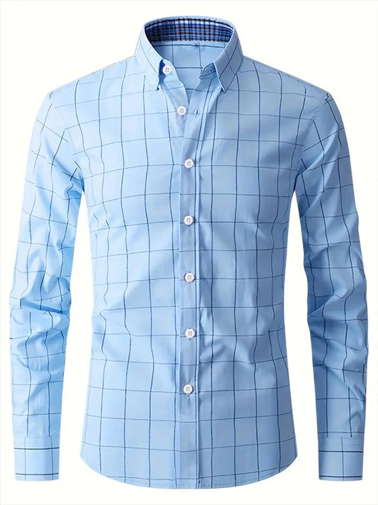 Men's Plaid Business Casual Shirt