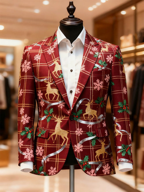 Men's Business Casual Christmas Suit Outerwear